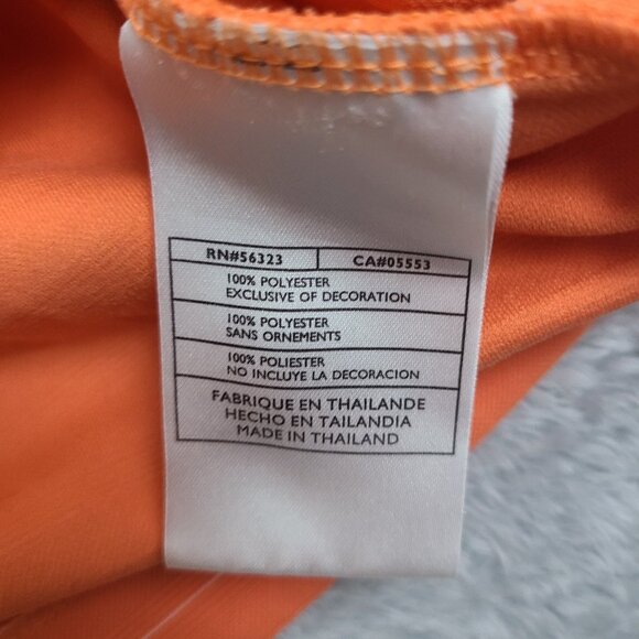 Nike Golf Polo Shirt Men's Large Orange Stripe Stretch Short Sleeve Fit Dry Logo - Picture 6 of 7